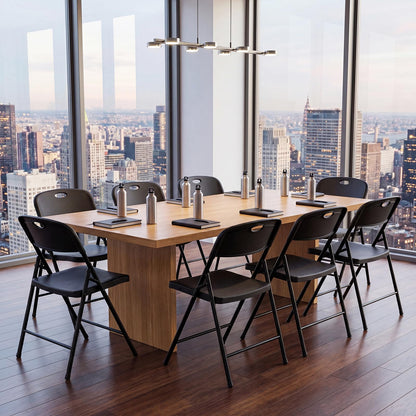 Goflame Plastic Folding Chair | Portable Stackable Commercial Seats with Ergonomic Backrest