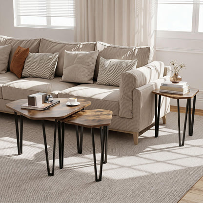 Goflame Nesting Coffee Tables Set of 3 for Living Room & Apartment