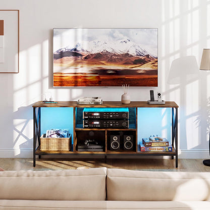 Goflame TV Stand with LED Lights for 65 Inch TV