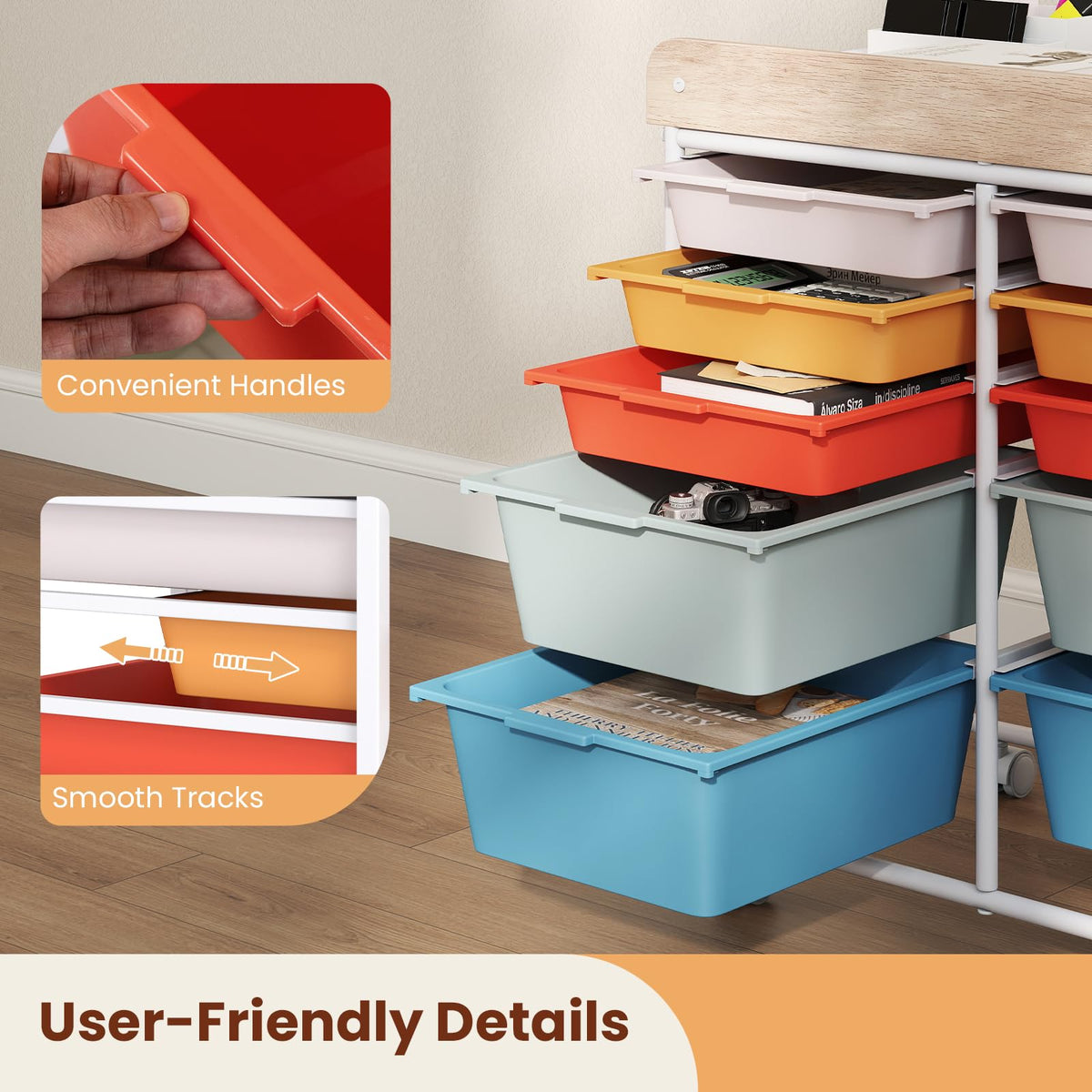 Goflame Rolling Storage Cart with 10 Drawers, Utility Cart