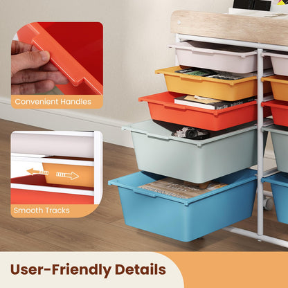 Goflame Rolling Storage Cart with 10 Drawers, Utility Cart