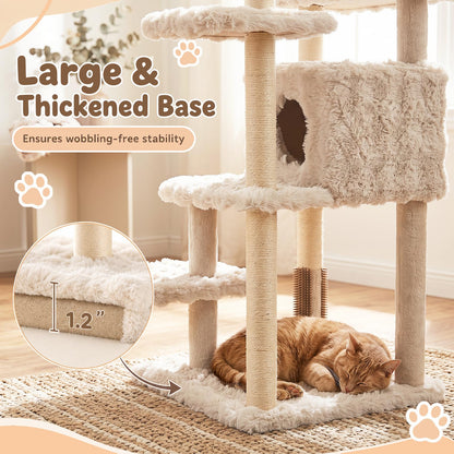 Multi-level Cat Tree with Top Perch & Cozy Condo