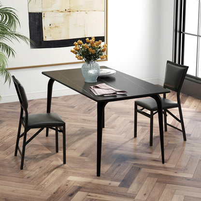 Metal Folding Chair Dining Chairs Home Restaurant Furniture - Goflame