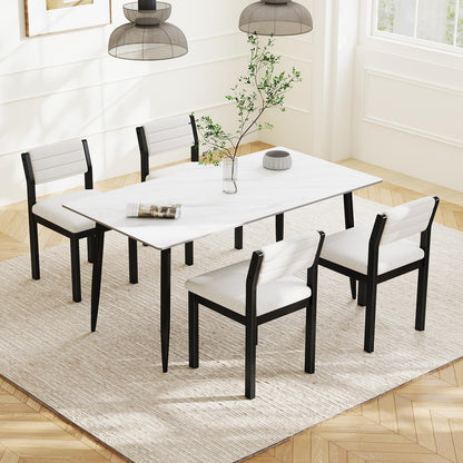 Goflame Sherpa Kitchen Chairs with Wood Frame & Padded Seat