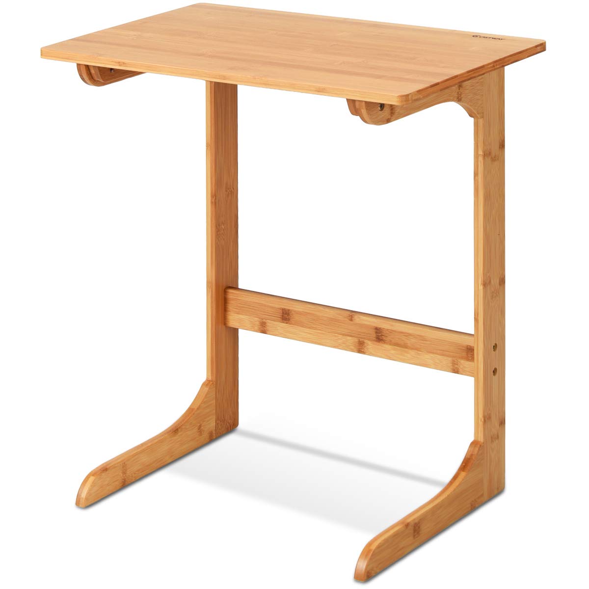 GOFLAME Bamboo Side Table with Painted Surface for Home Office Use