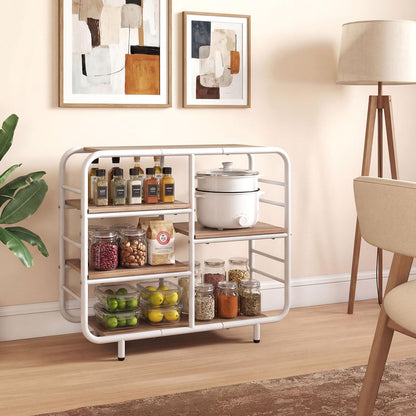 Goflame 5-Tier Industrial Bookcas Book Shelf Storage Organizer with Metal Frame