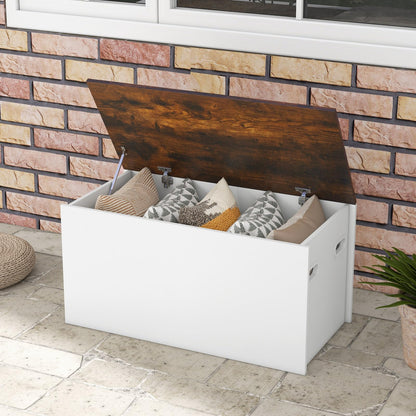 Goflame Flip-top Storage Chest, Lift Top Storage Bench w/Pneumatic Rod & Safety Hinges