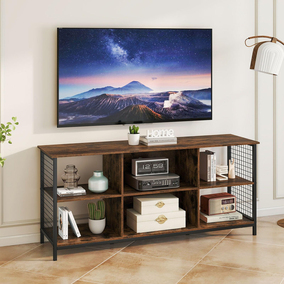 Goflame Industrial TV Stand for TVs up to 65 Inch