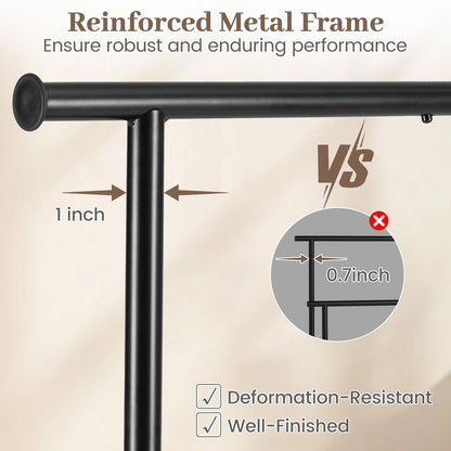 Goflame Extendable Heavy-Duty Rolling Clothing Rack with Wheels
