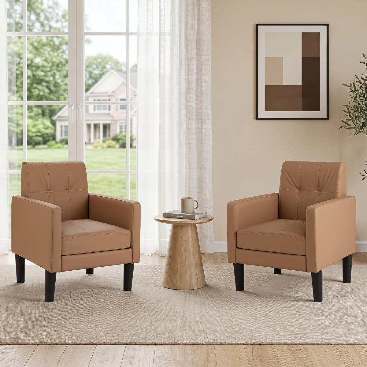 Goflame Modern Accent Chair with Removable Seat Cushion