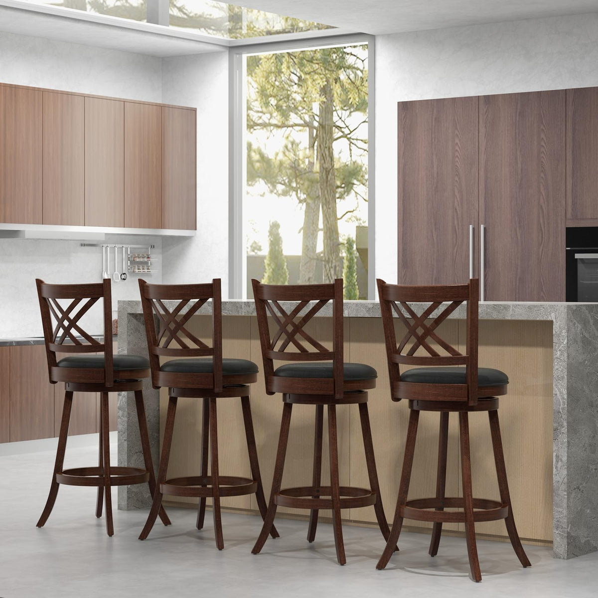 360° Swivel Barstools Set of 2 - Goflame