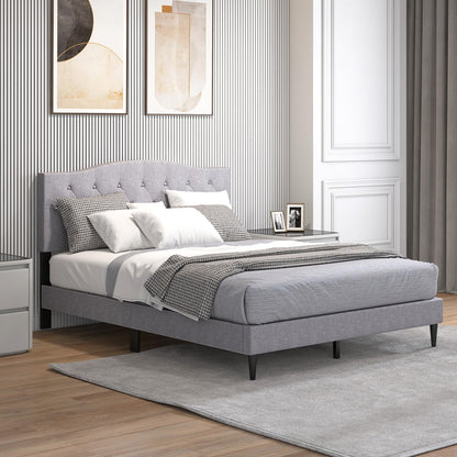 Goflame Queen Size Upholstered Platform Bed