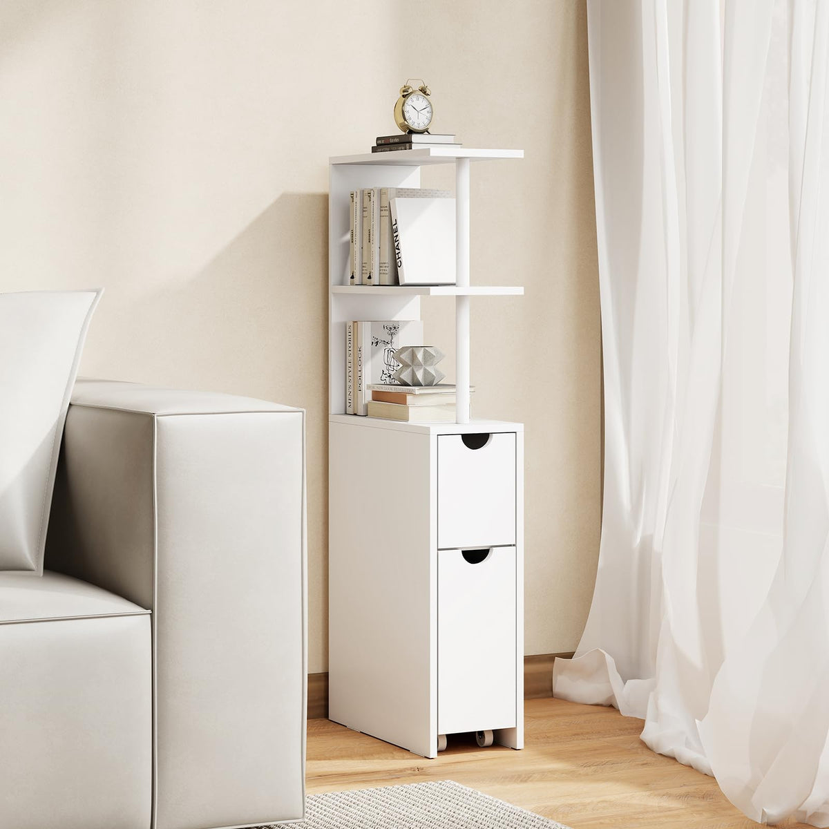 Goflame Slim Storage Cabinet Narrow Freestanding Bathroom Organizer