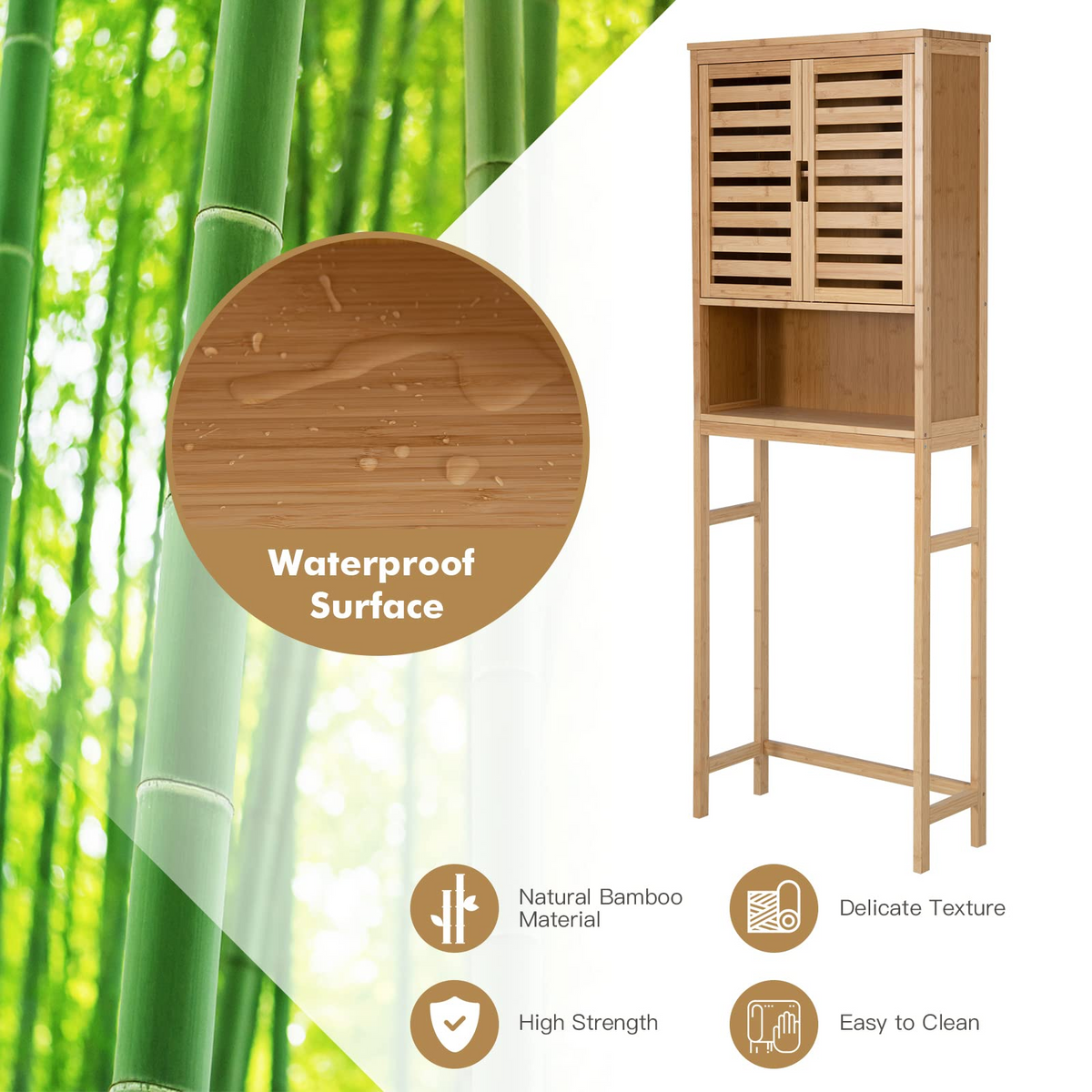 Goflame Over-The-Toilet Storage Cabinet