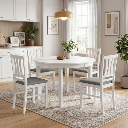 Goflame Wood Dining Chairs Set of 2/4 with Slat Back