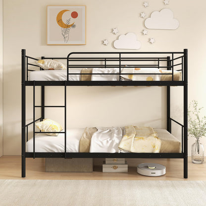 Goflame Metal Bunk Bed Twin Over Twin, Bunk Beds for Kids, Teens & Adults Bunk Bed with Stairs