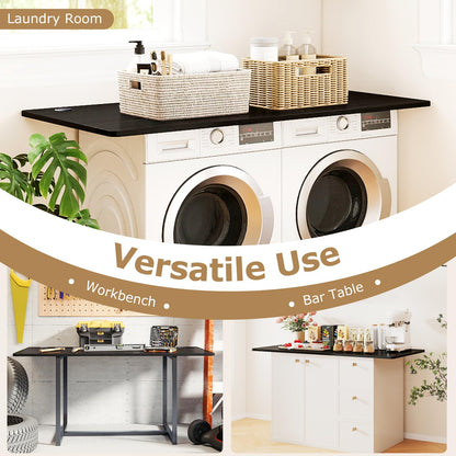 Goflame Universal Wood Table Top 55 x 28 inch Solid One-Piece Desk top