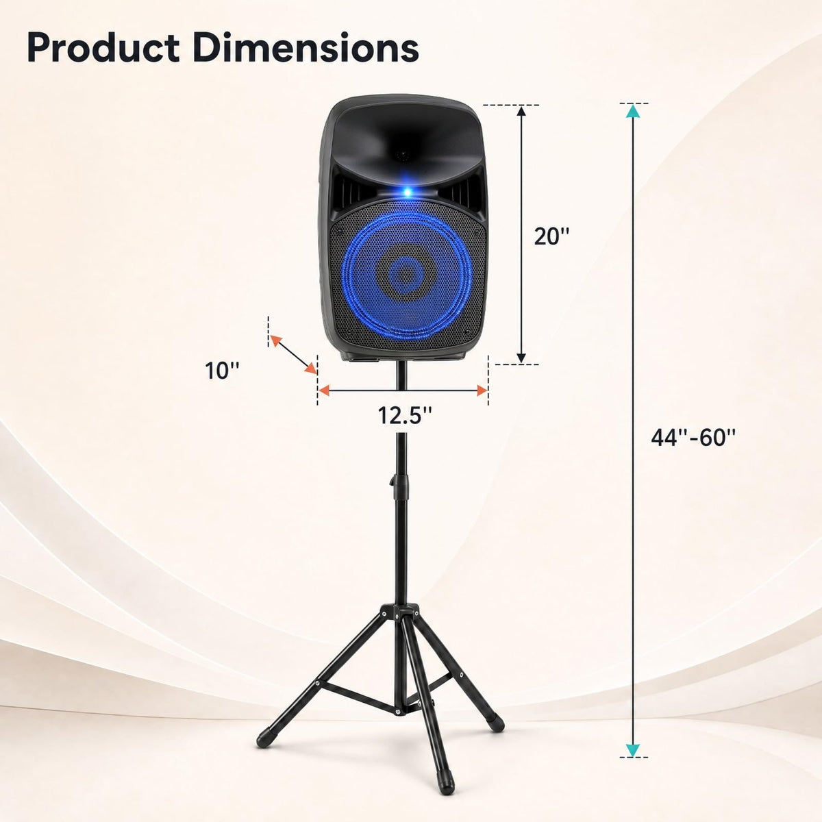 GOFLAME 10-Inch Bluetooth PA Speaker