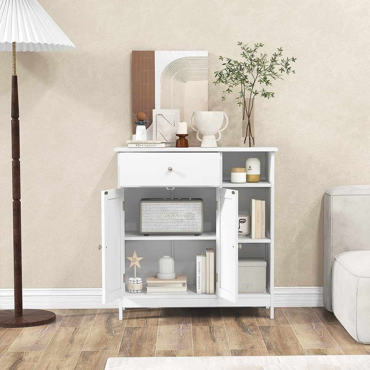 GOFLAME 29.5" x 12" x 31.5" Bathroom Cabinet with 1 Drawer
