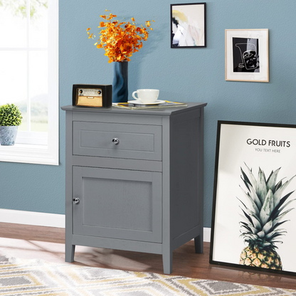 Wooden End Table W/Shelf - Goflame
