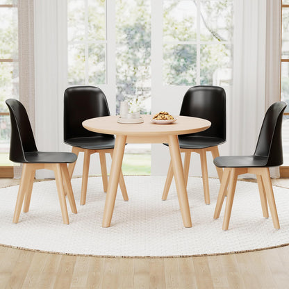 Goflame Modern Dining Chairs Set of 2/4 Armless Kitchen Chair w/Solid Beech Wood Legs