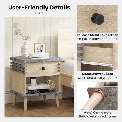 Goflame Modern Nightstand Set of 1/2