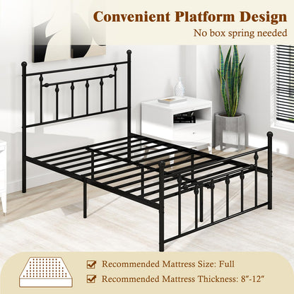 Goflame Twin Bed Frames with Headboard and Footboard, Victorian Style Twin Platform Bed