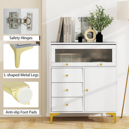 Goflame 3-Drawer Modern Storage Cabinet with 2 Doors
