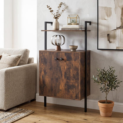 Goflame 38" Tall Bookshelf with Storage Cabinet (1/2)