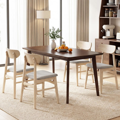 Goflame Wooden Dining Chairs Set of 2/4 Upholstered Kitchen Chairs with Rubber Wood Legs