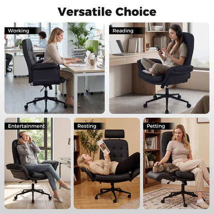 Goflame Criss Cross Chair with Armrests & Wheels