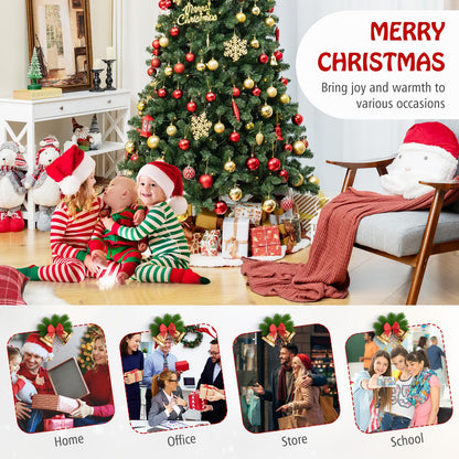 Goflame 8ft Pre-Lit Christmas Tree, Artificial Hinged Xmas Tree with 400 Warm White LED Lights