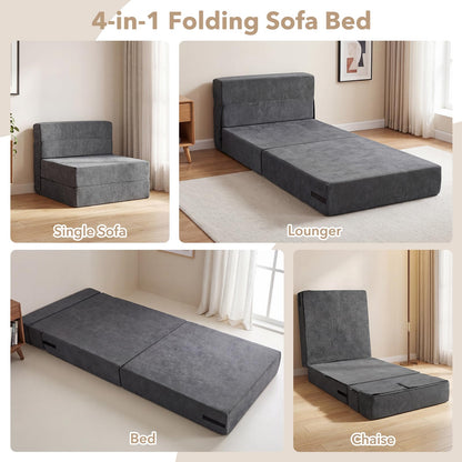 Goflame 4-in-1 Folding Sofa Bed | Convertible Sleeper Chair for Adults