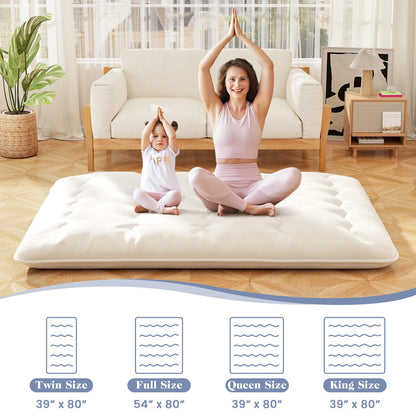 Goflame Japanese Floor Mattress, 4 Inch Futon Mattress with Washable Cover & Storage Bag
