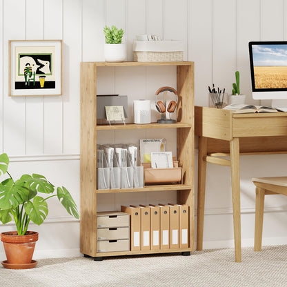 Goflame 3-Tier Bookcase with Anti-Tipping Kit for Living Room