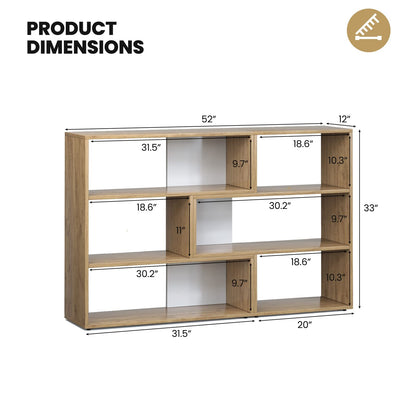 Goflame Open Shelf Bookcase, Separable Cube Bookshelf TV Stand w/ 6 Grids