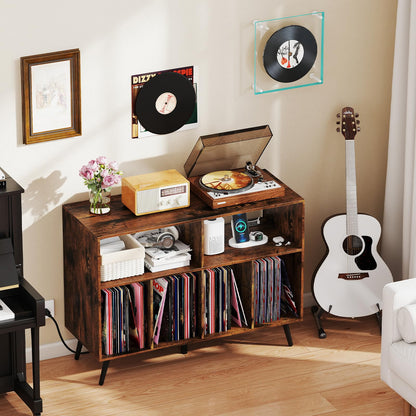Goflame Large Record Player Stand with Charging Station
