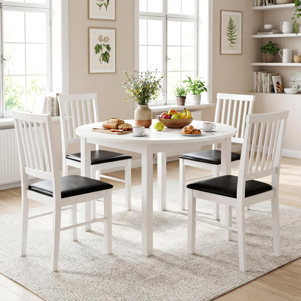 Goflame Modern Mid Century Dining Room Chairs with Hollowed Backrest