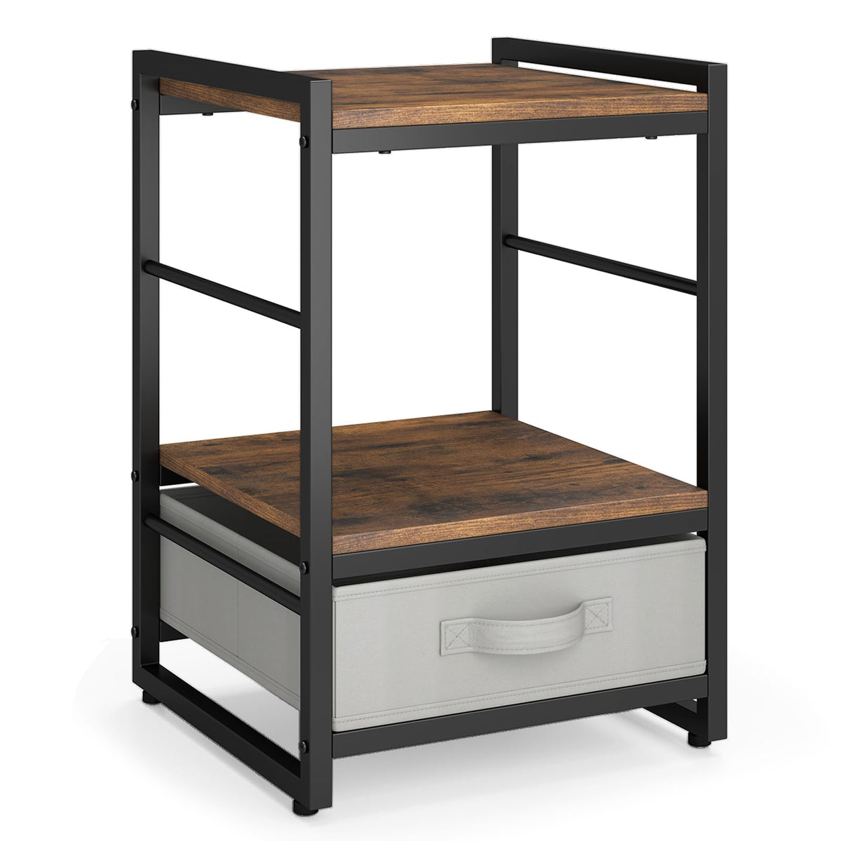 Goflame Industrial Nightstand with Storage Drawer for Bedroom