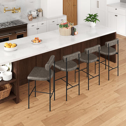 Goflame Counter Height Bar Stools, 26 Inch Upholstered Bar Chairs with Back