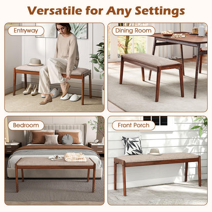 Goflame 45" Upholstered Entryway Bench with Rubber Wood Legs and Fabric Padded Seat