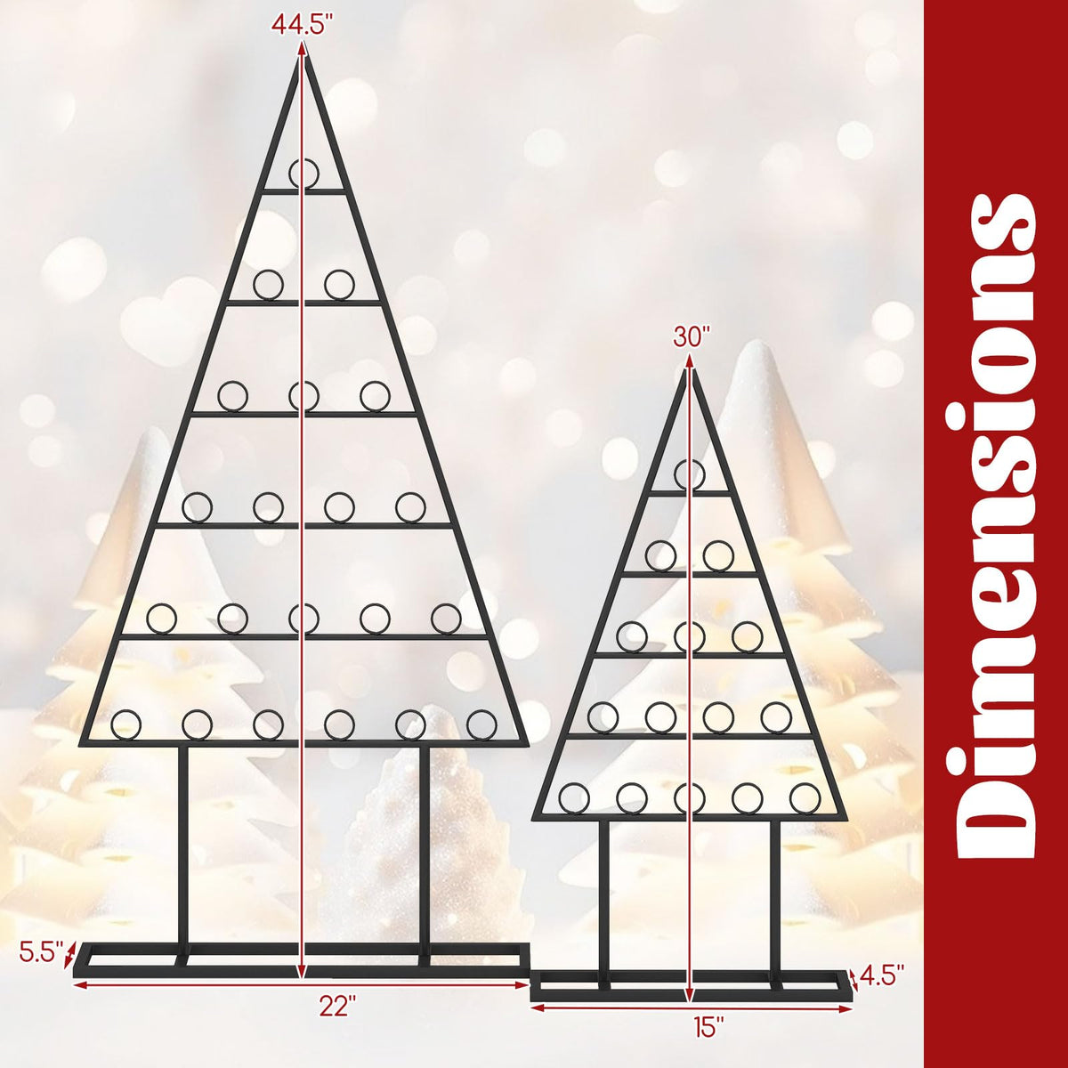 Goflame 2 Pack Christmas Tree Photo Holder with 36 Round Clips