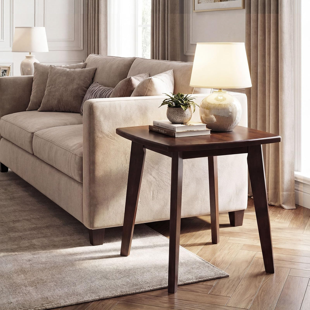 Goflame Modern Square Side Table Set of 1/2