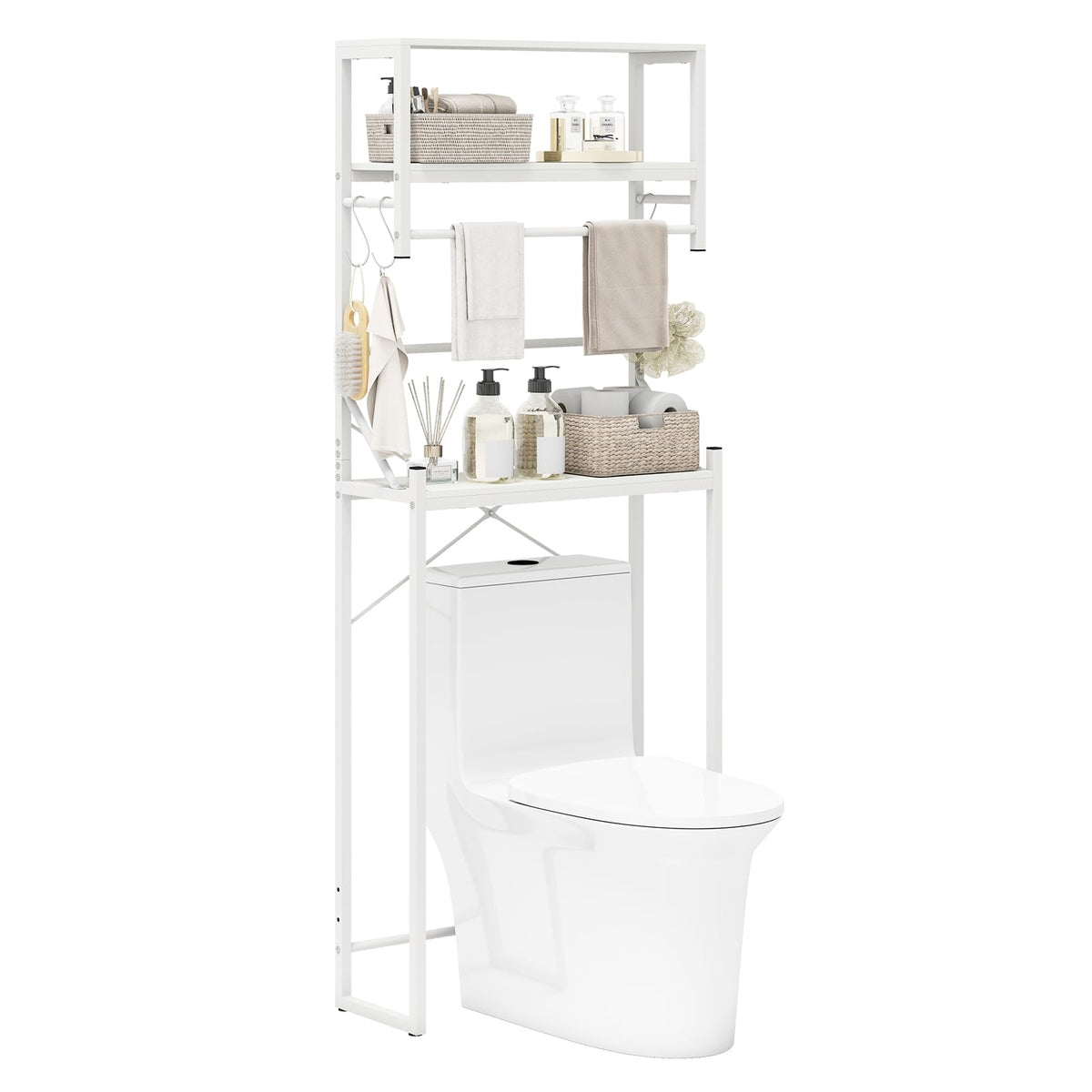Goflame 3-Tier Over The Toilet Storage 64" Tall Freestanding Space Saver Bathroom Shelves