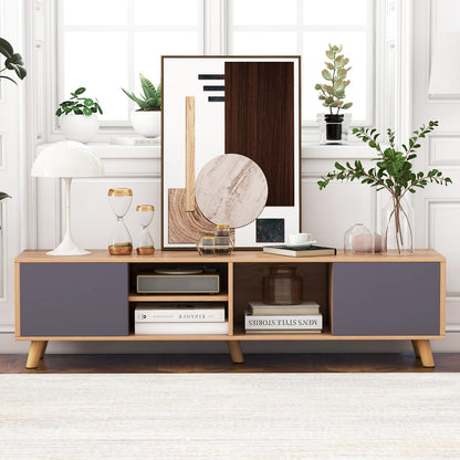 Goflame TV Stand for TVs up to 65 Inch, Entertainment Center with 2 Side Cabinets