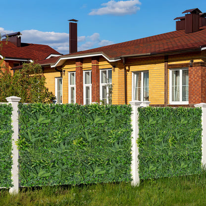 Goflame Grass Wall Panels Backdrop - 4 PCS 20"x20" Artificial Tropical Boxwood Panels