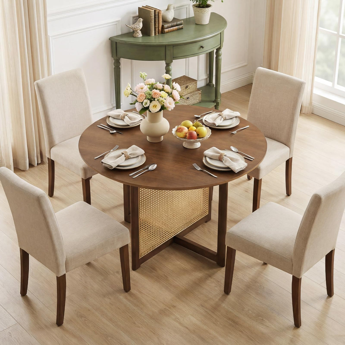 Goflame 37.5" Round Dining Table for Dinette Living Room