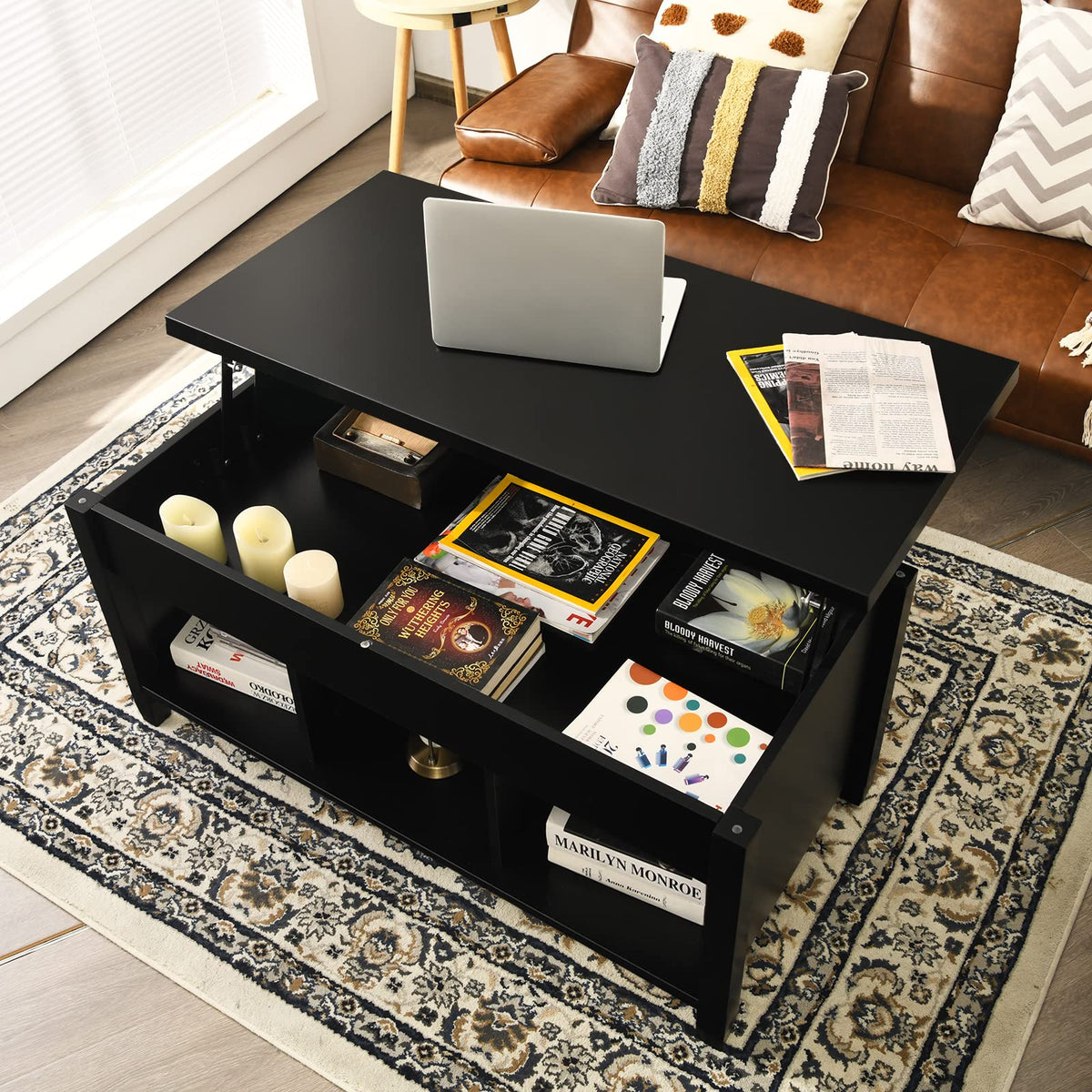 GOFLAME Lift Top Coffee Table for Living Room