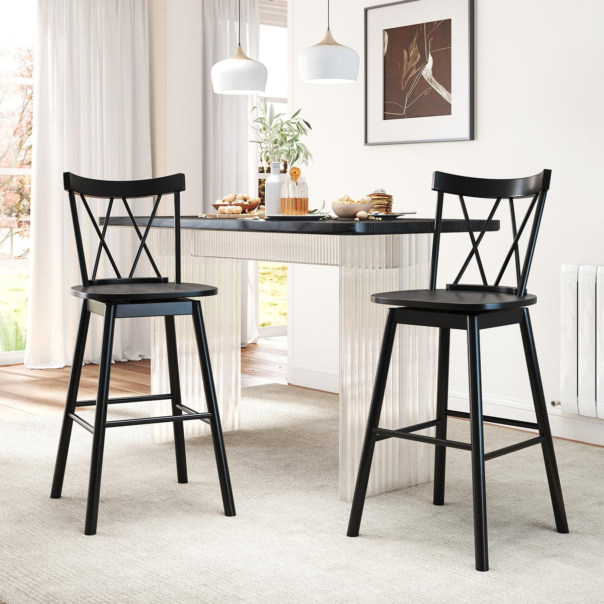 Goflame Windsor Bar Stools Set of 2/4(29"/24")