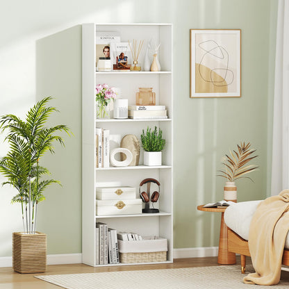 Goflame 5-Tier Bookshelf Freestanding Bookcase with 5 Open Shelf